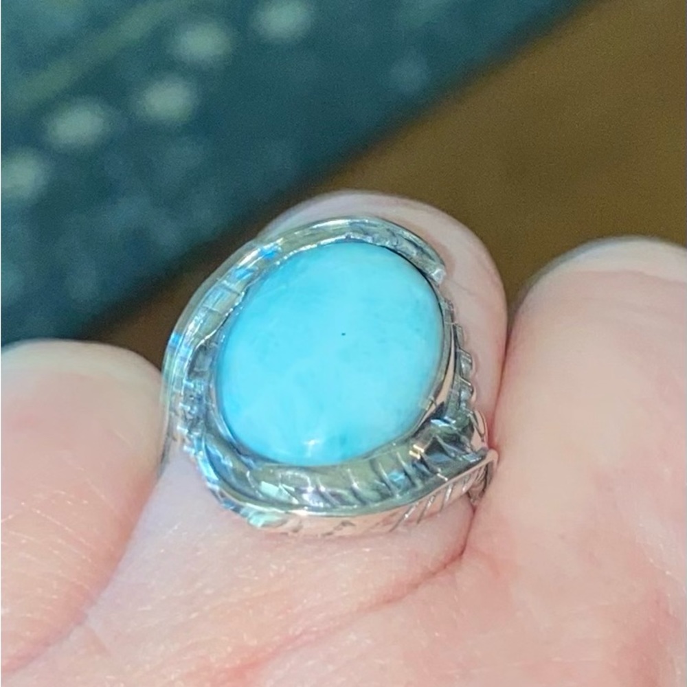 NWT Larimar Ring in .925 Sterling Silver Made in Bali! - Picture 7 of 10
